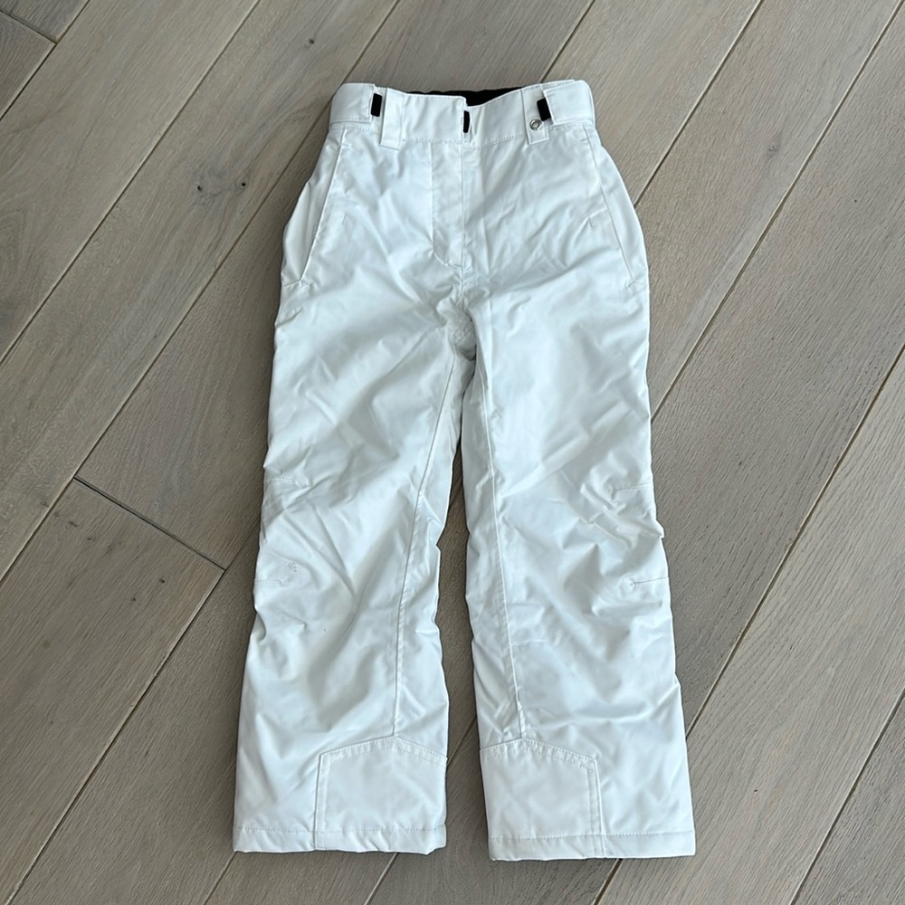 Girls Karbon White Ski Pants, Size 6